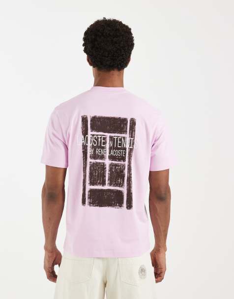 Lacoste - T-shirt viola chiaro con stampa tennis sul retro - view 1