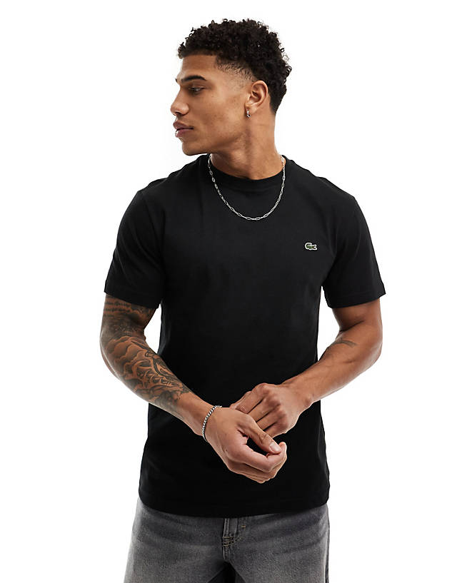 Lacoste - t-shirt with croc in black