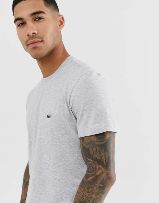 Lacoste t shirt with croc in gray ASOS