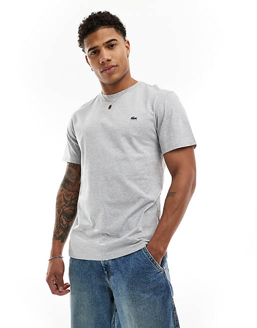 Lacoste t-shirt with croc in grey | ASOS