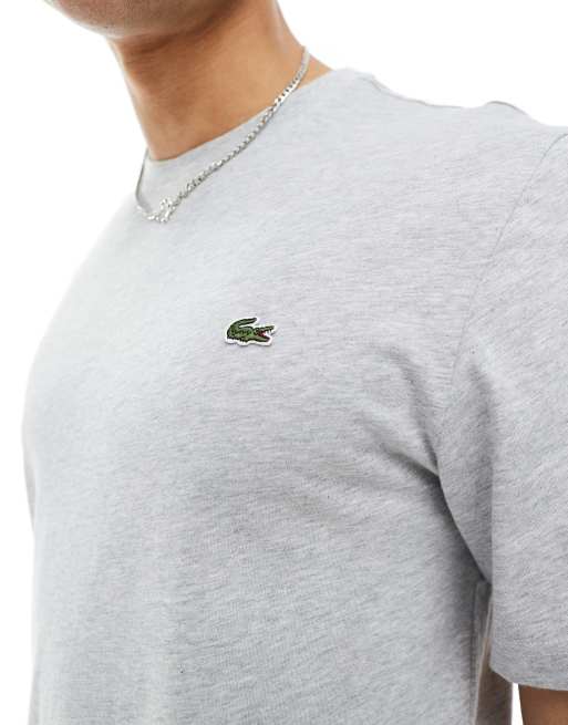 Lacoste t-shirt with croc in grey, 3 of 4