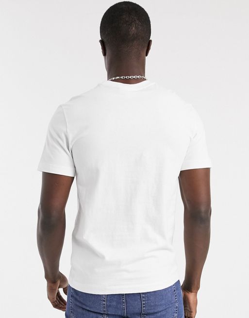 Lacoste t-shirt with large chest logo an croc in white