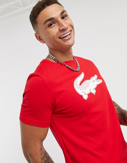 Lacoste t-shirt with large croc logo in red