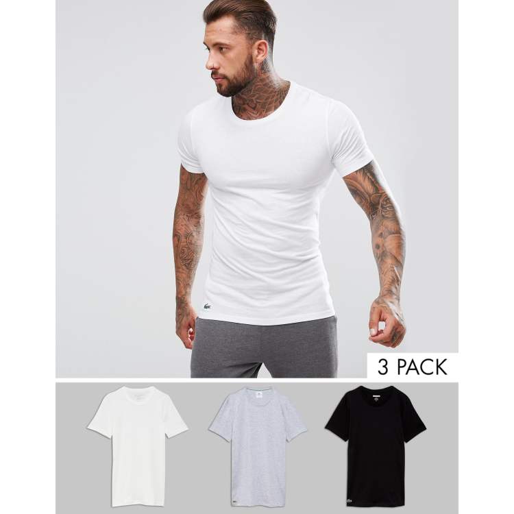 lacoste men's 3 pack slim v neck tee