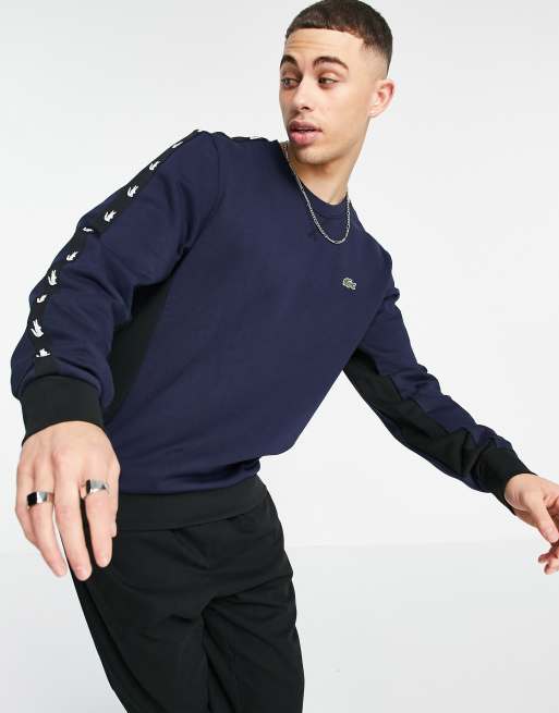 Lacoste tape sweatshirt new arrivals