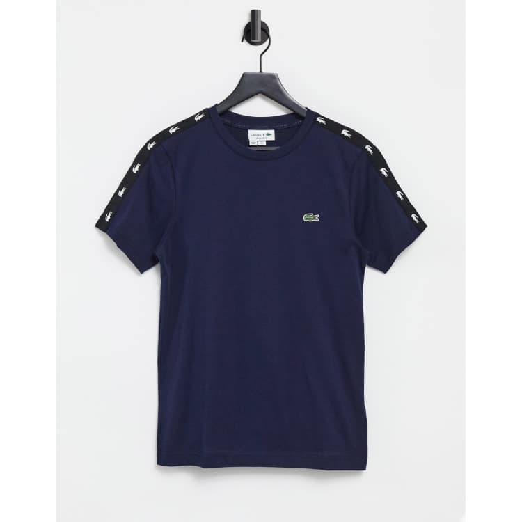 Lacoste tape t shirt in navy ASOS