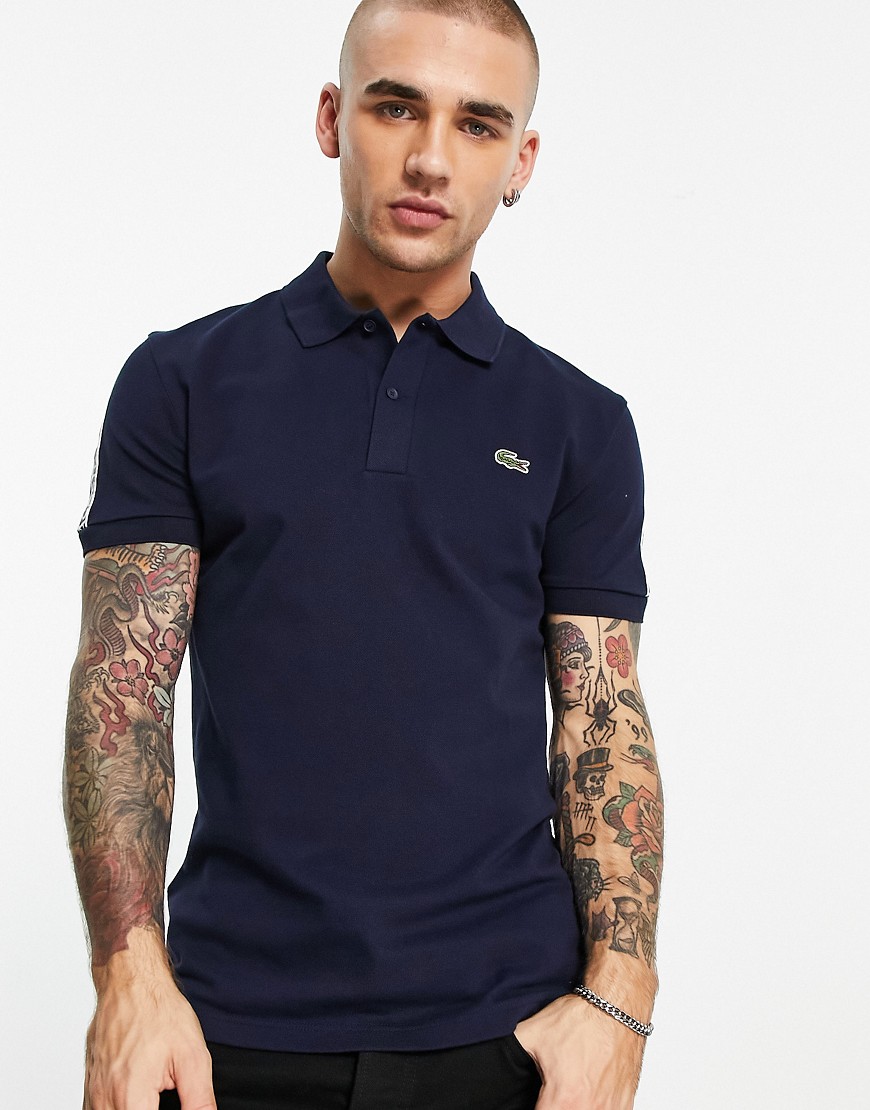 Lacoste tapped logo polo shirt in navy