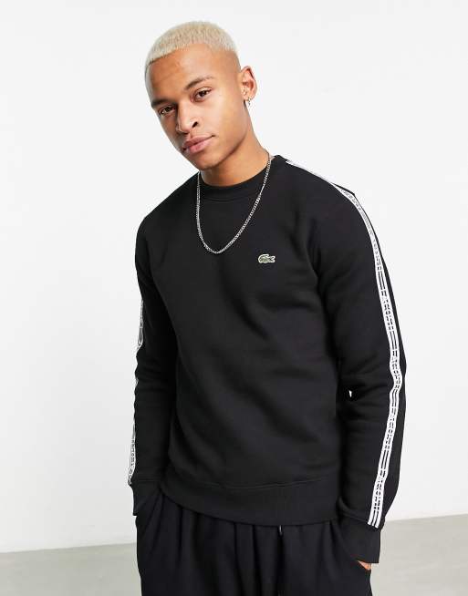 Lacoste tapped logo sweathirt in black ASOS