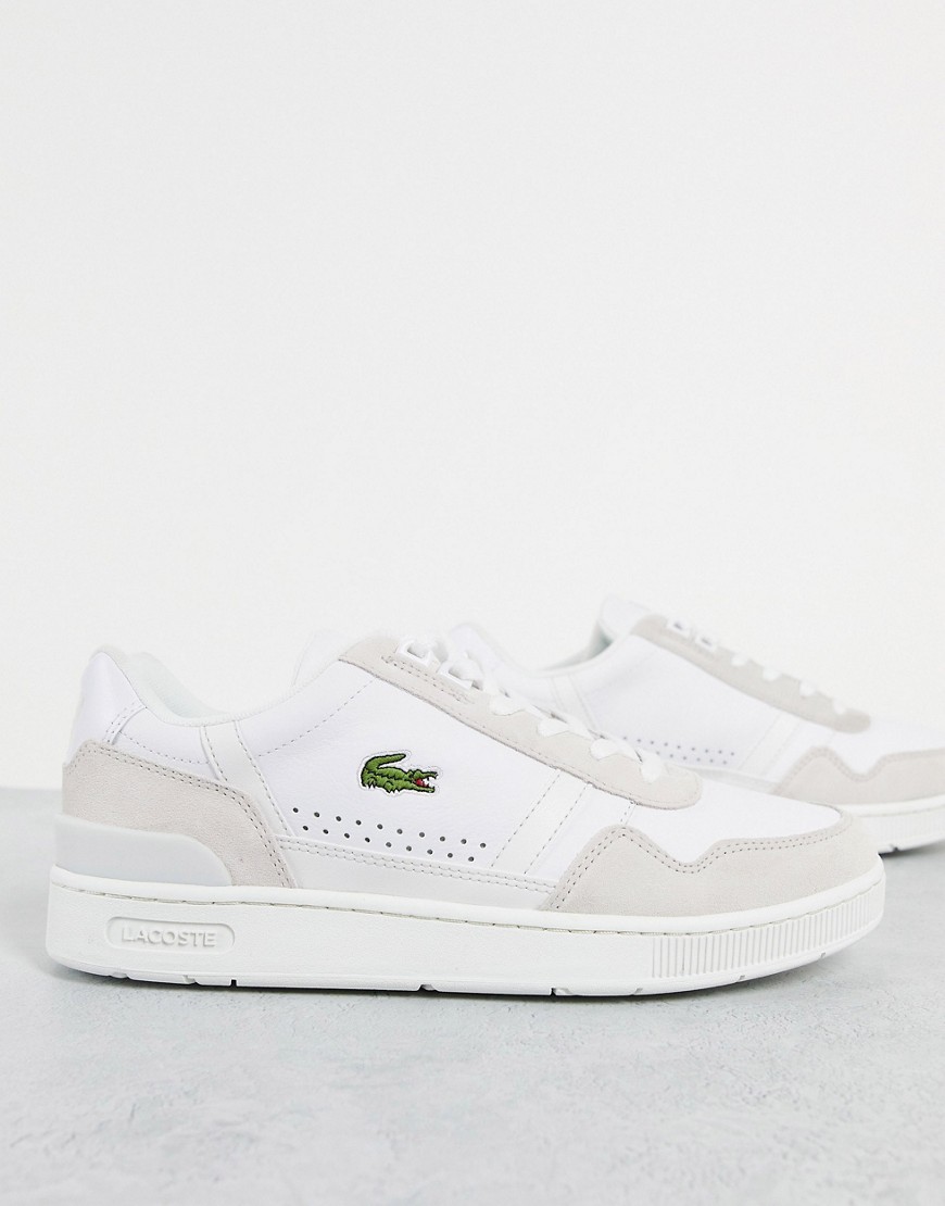 Lacoste tclip court sneakers in white/off white
