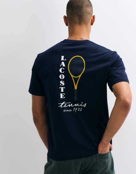 Lacoste tennis back graphic short sleeve t-shirt in navy - view 1
