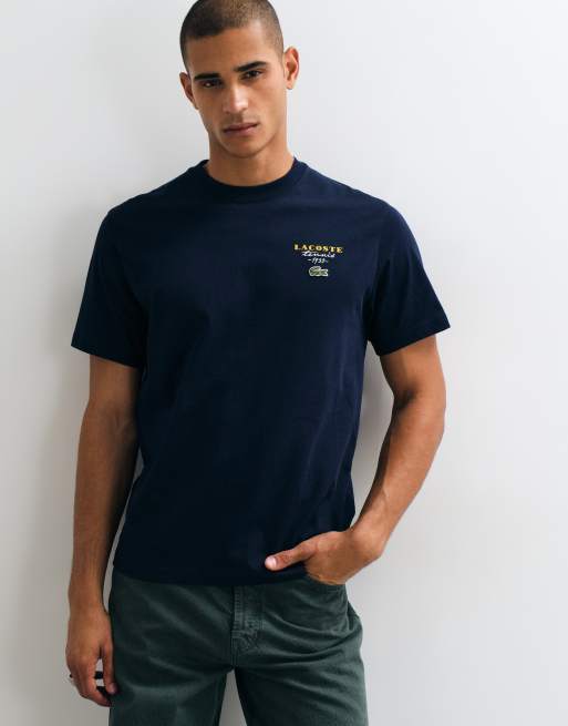 Lacoste tennis back graphic short sleeve t-shirt in navy, 2 of 5