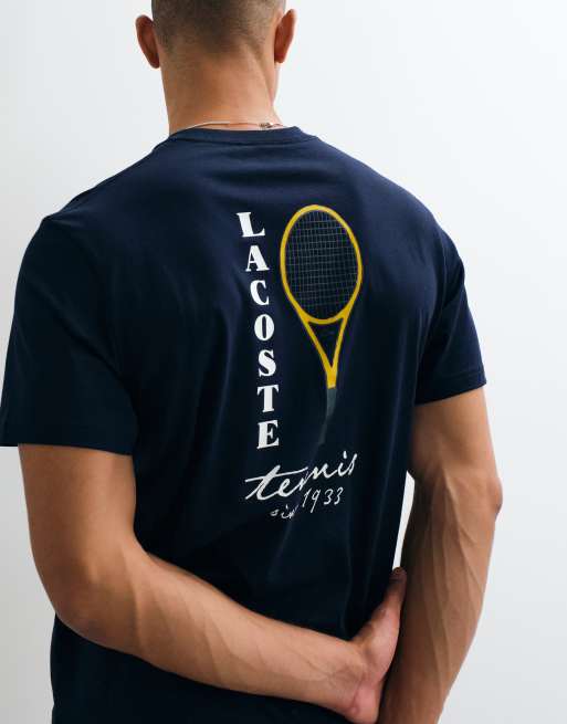 Lacoste tennis back graphic short sleeve t-shirt in navy, 3 of 5