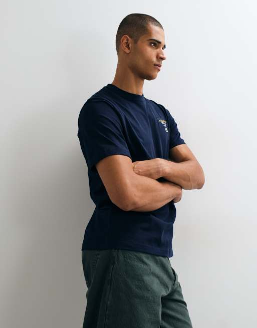 Lacoste tennis back graphic short sleeve t-shirt in navy, 4 of 5