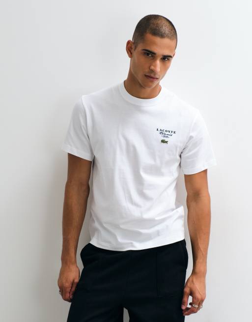 Lacoste tennis back graphic short sleeve t-shirt in white, 3 of 5