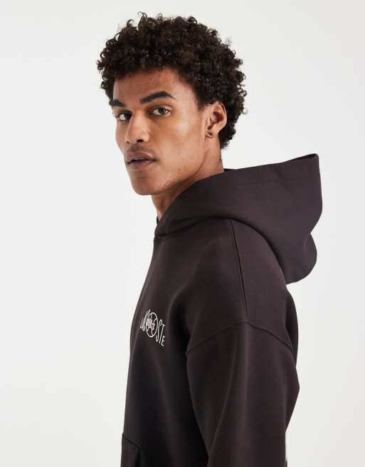 Lacoste - Tennis - Felpa con cappuccio marrone con grafica sul retro, 4 di 5