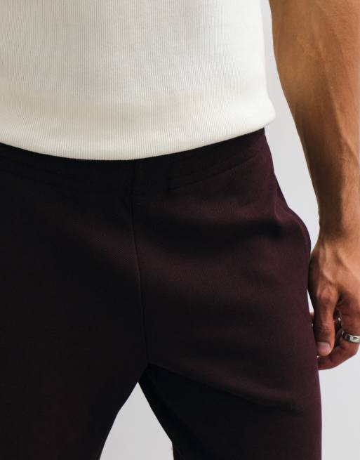 Lacoste - Tennis Heritage - Pantaloni sportivi bordeaux con profili a contrasto, 4 di 5