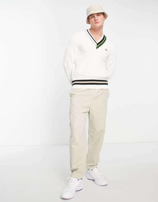 Lacoste tennis jumper in white ASOS