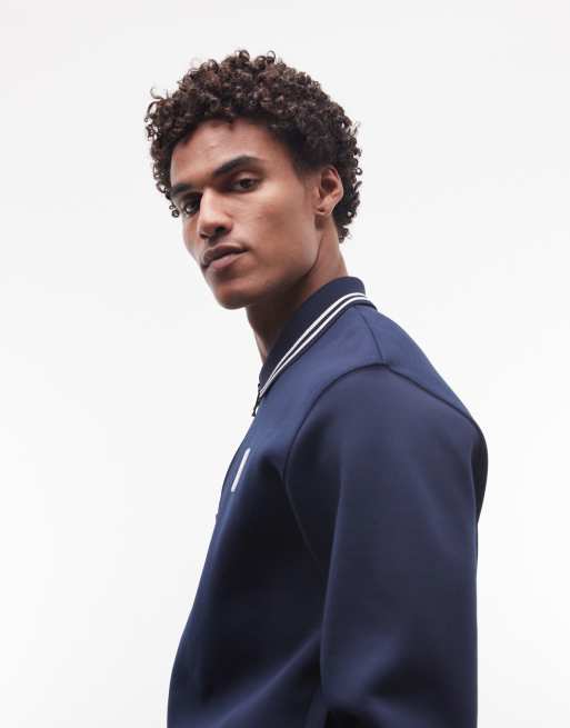 Lacoste Tennis Performance 1/4 zip logo sweatshirt in navy, 5 of 5