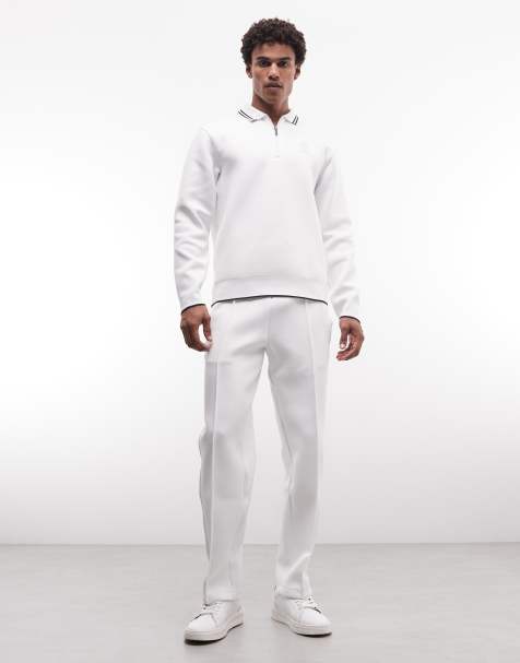 Lacoste Tennis Performance drawstring logo trackies in white - view 1