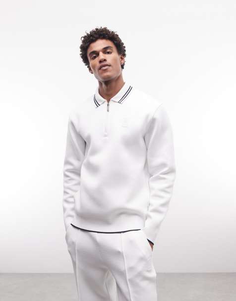 Lacoste - Tennis Performance - Hvid sweatshirt 1/4 lynlås og logo - view 1