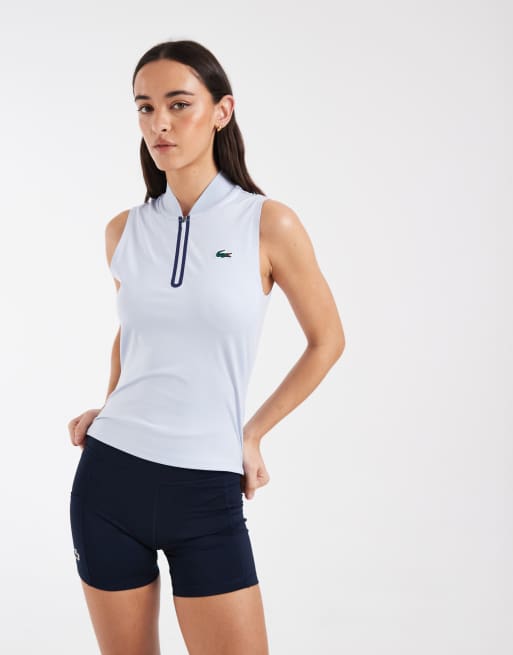 Lacoste – Tennis Performance – Polo-Oberteil in Hellblau mit kurzem Reißverschluss und Logo, 2 von 4