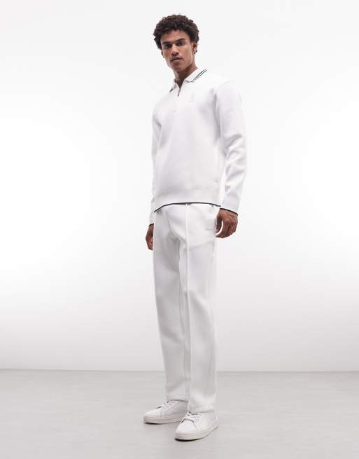 Lacoste - Tennis Performance - Sweatshirt met 1/4 rits en logo in wit, 2 van 5