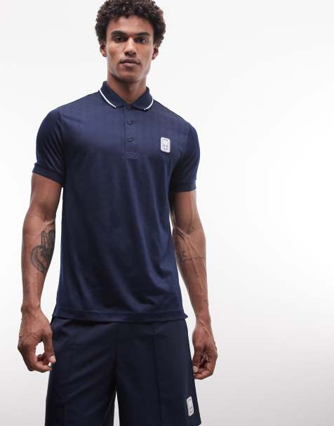 Lacoste Tennis Performance technical logo polo shirt in navy - view 1