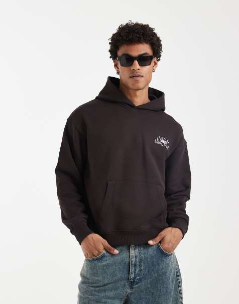 Lacoste tennis pitch back graphic hoodie in brown - view 1