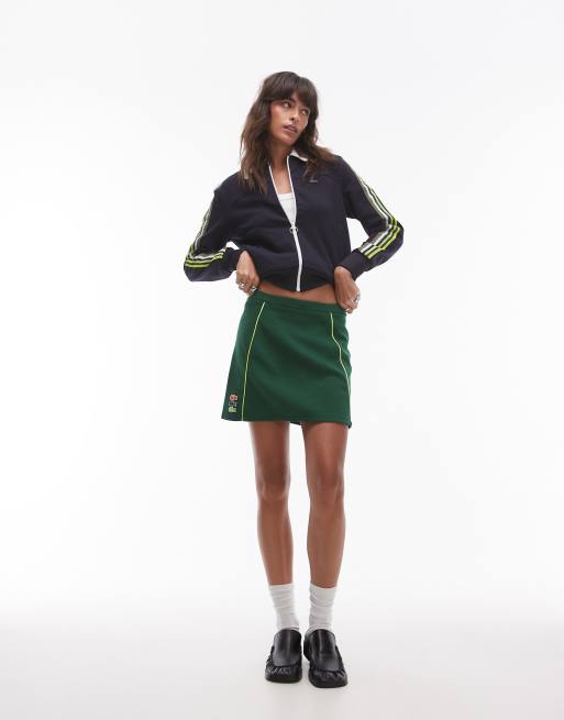 ★LACOSTE★ Women's Tennis Unbalanced Skirt Green JF221E-55G Lacoste tennis skirt in dark green | ASOS