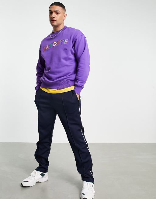 Purple lacoste sweater new arrivals