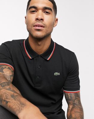 lacoste tipped polo shirt