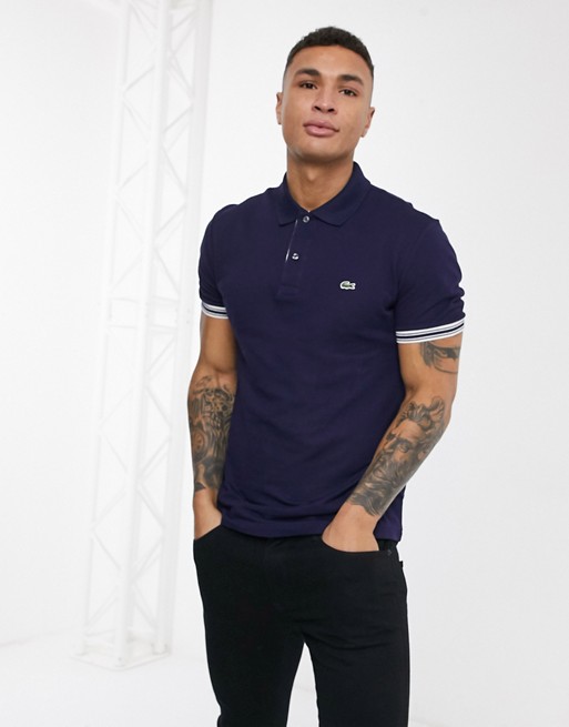 Lacoste tipped polo shirt