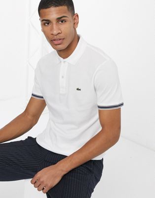 lacoste tipped polo