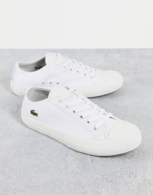 Lacoste Topskill 0721 tumbled leather lace up sneakers in white | ASOS