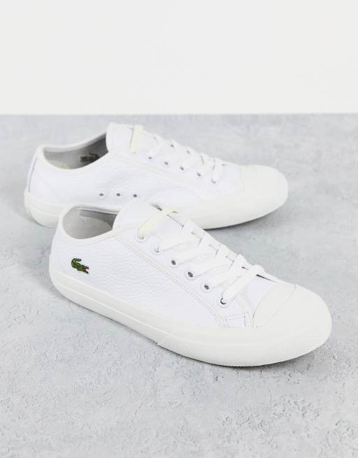 Bedstefar Bourgogne svært Lacoste Topskill 0721 tumbled leather lace up sneakers in white | ASOS