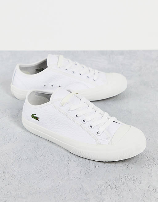 Lacoste Topskill 0721 tumbled leather lace up trainers in white