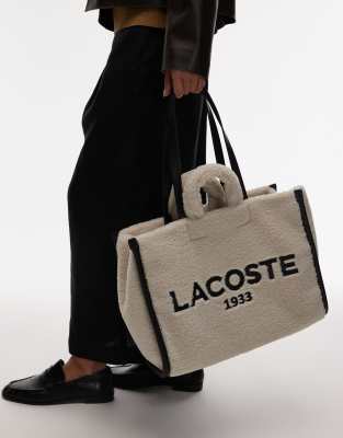 Lacoste Lacoste tote bag in natural/black