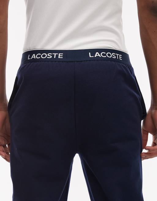 Lacoste trackie pyjama bottoms in navy, 4 of 4