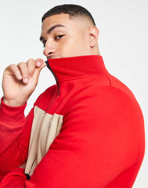 Red lacoste hot sale tracksuit