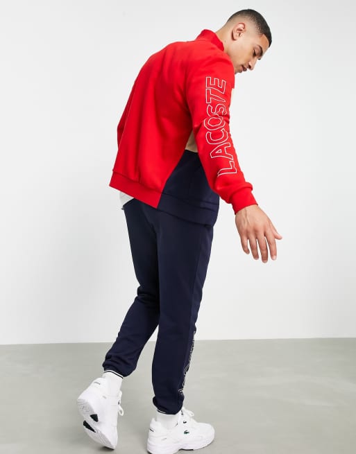 Lacoste hot sale tracksuit red