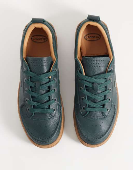 Lacoste Umpire gumsole sneakers in dark green, 3 of 5