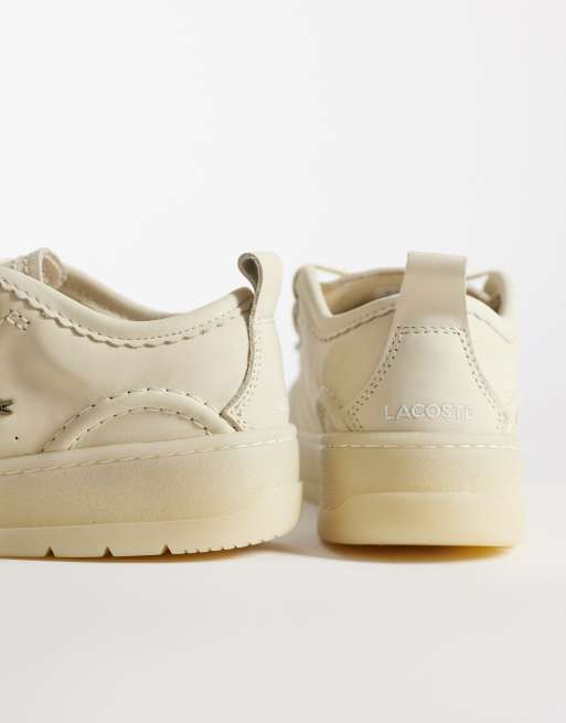 Lacoste Umpire lace-up logo shoes in off white, 3 of 4