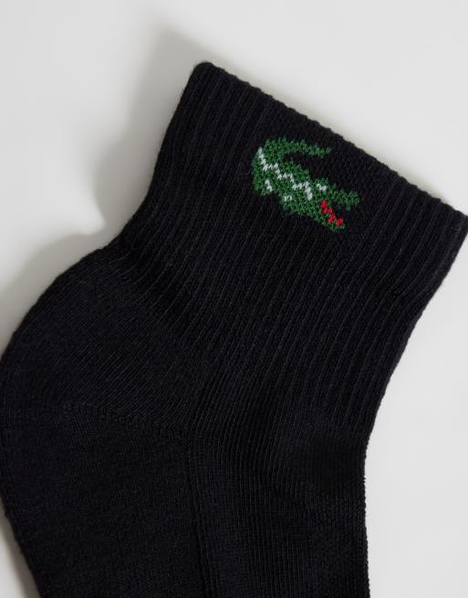 Lacoste unisex 6 pack croc logo long sports socks in black, 3 of 3