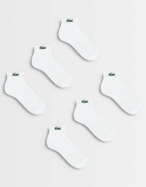 Lacoste unisex 6 pack croc logo long sports socks in white - view 1