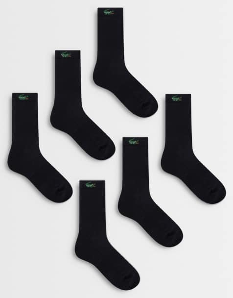 Lacoste unisex 6-pack lång sportsockor med krokodillogga i svart - view 1
