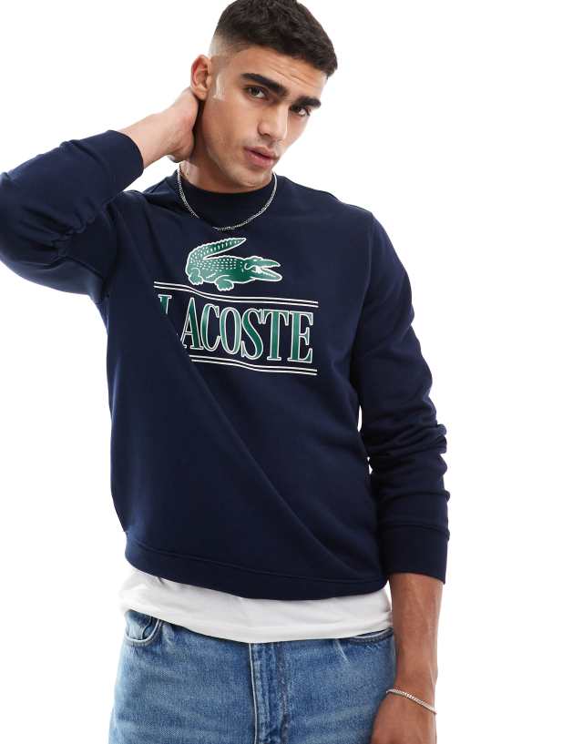 Lacoste - unisex branded sweatshirt in navy