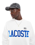 [Lacoste] Lacoste unisex large branded sweatshirt in white Chest 32-34 White