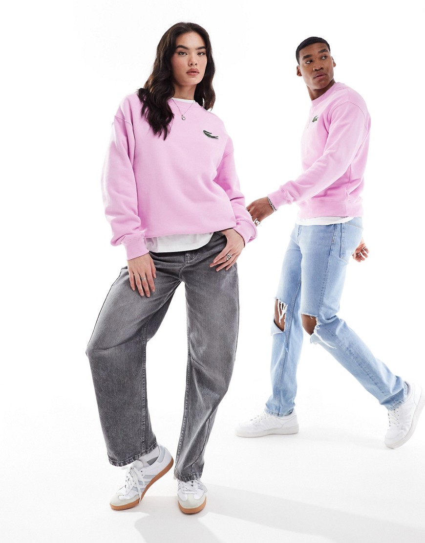 Lacoste unisex logo sweatshirt in pink