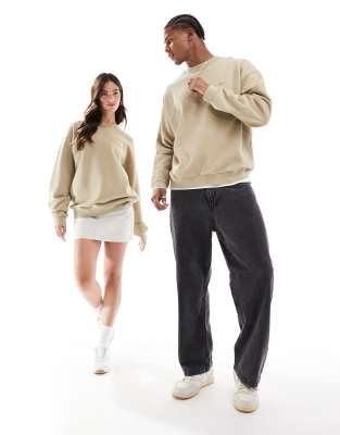 Lacoste Lacoste Unisex logo sweatshirt in washed beige-Neutral