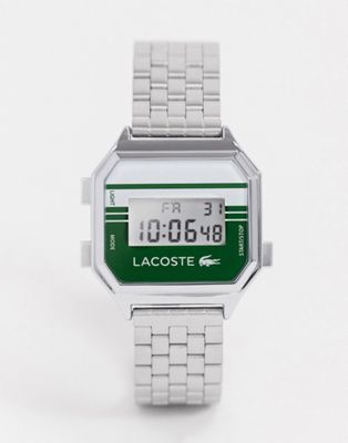 silver lacoste watch